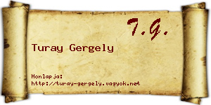 Turay Gergely névjegykártya